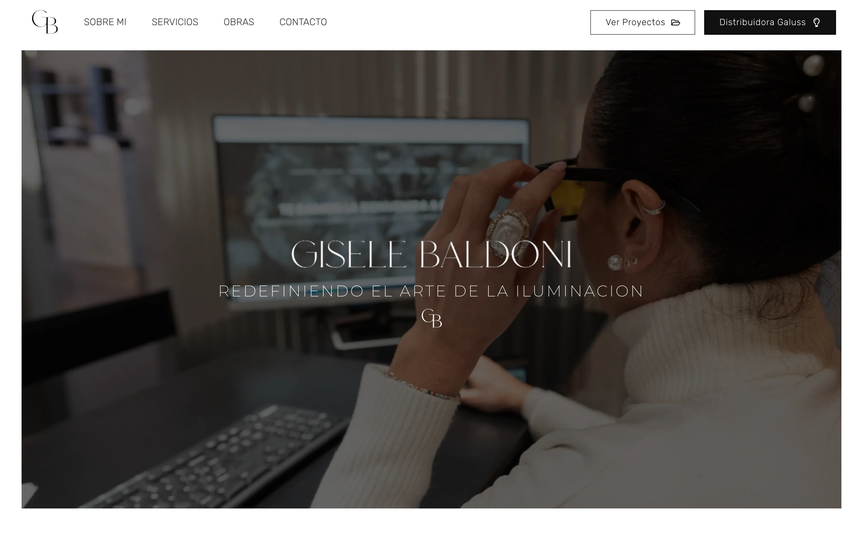 Gisele Baldoni: Web para una diseñadora lumínica