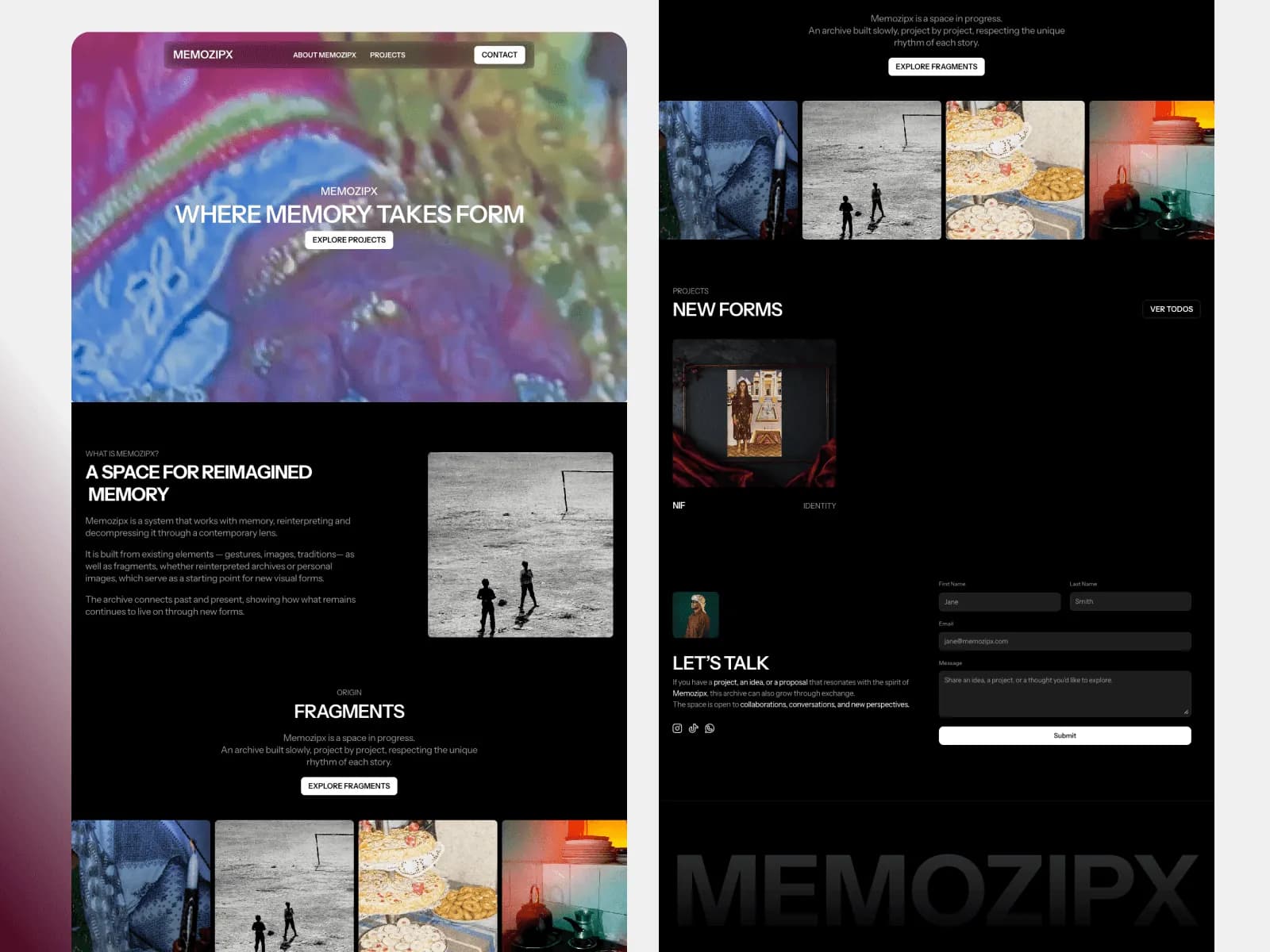 Memozipx: Sitio de archivo visual
