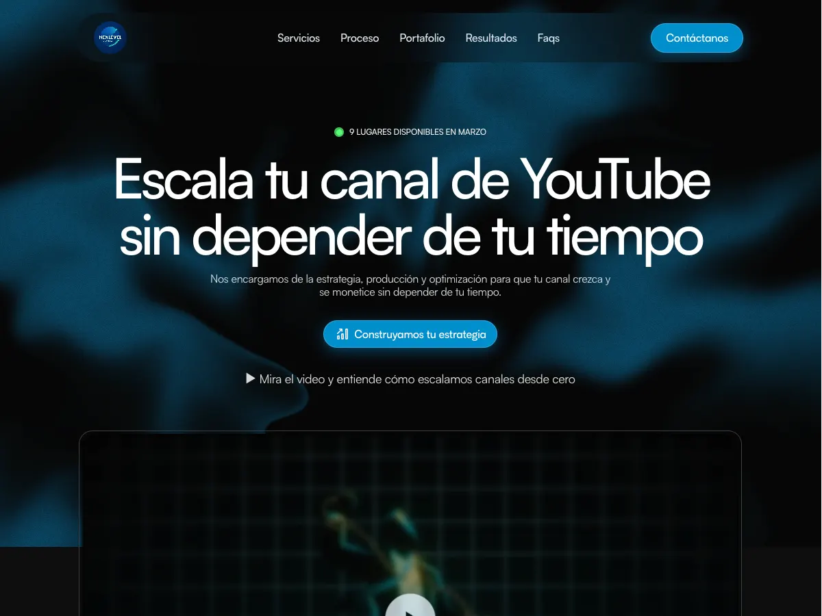NexLevel: Landing de ventas para agencia de YouTube